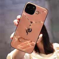 for iphone 13 luxury plating silicone case for iphone 13 promax 13pro 13mini protection cover luxury plating necklace phone case