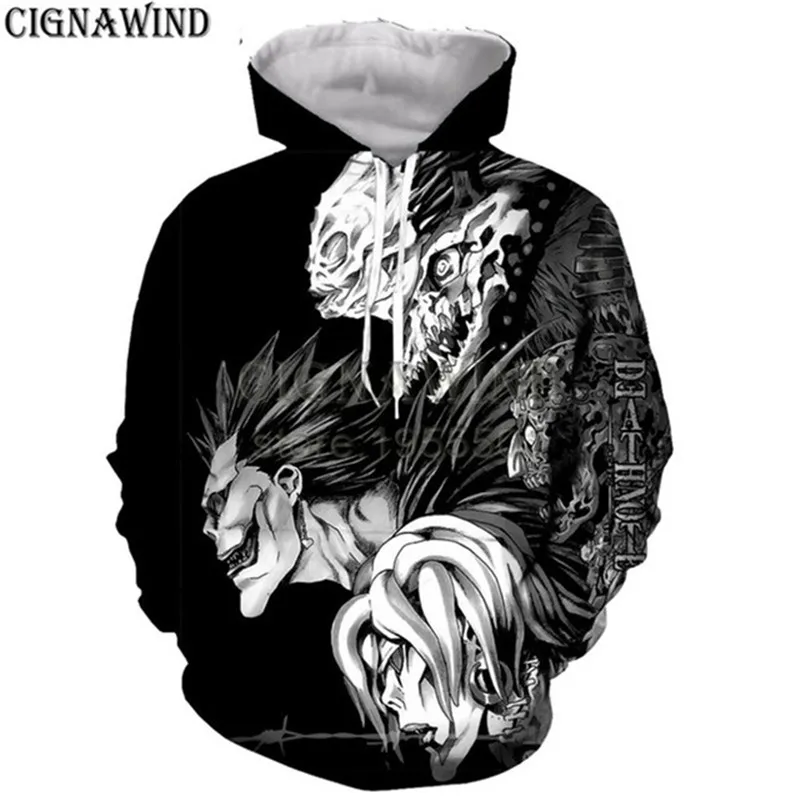 Толстовка Мужская/женская с 3D-принтом тетрадь смерти | Мужская одежда