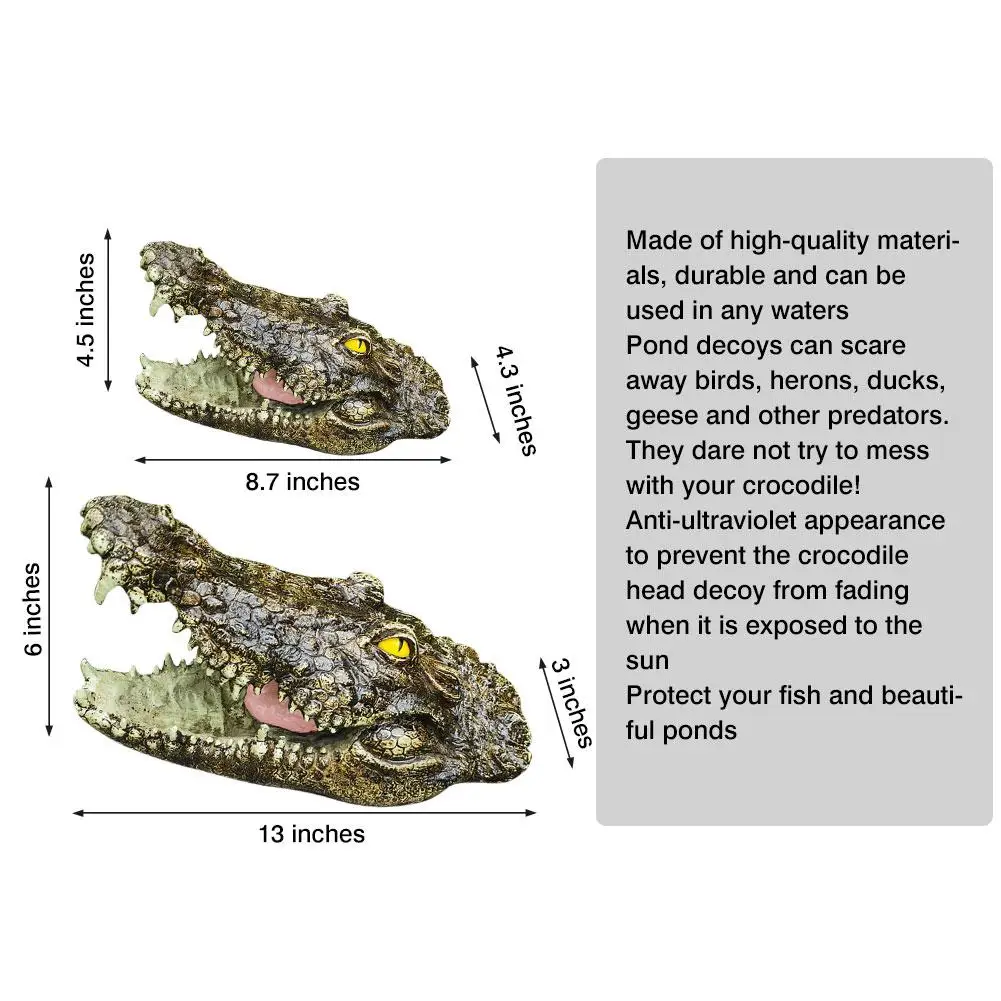 

Floating Open Mouth Crocodile Head Water Decoy Protect Fish Scare Away Birds Herons Ducks Geese And Predators For Garden Pond