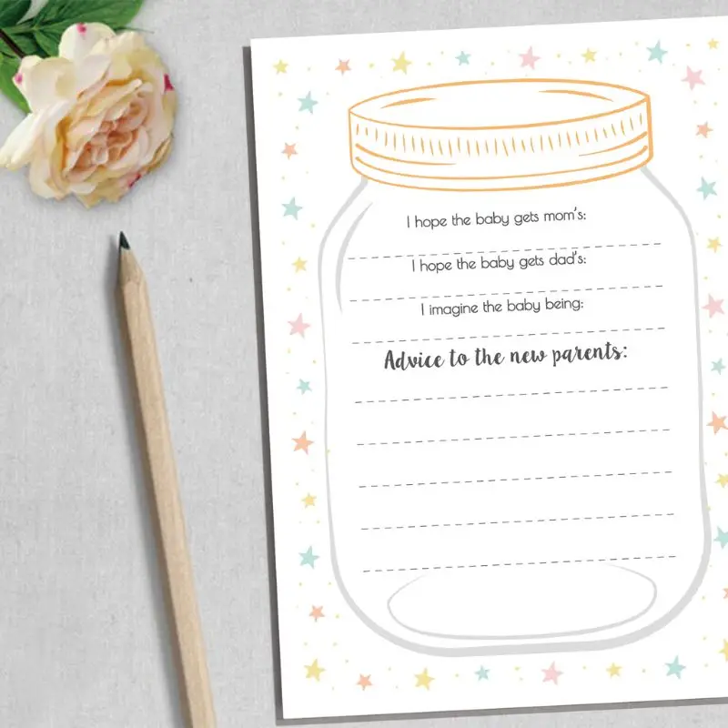 

10 Pack Advice and Prediction Cards for Baby Shower Game Parent Message Advice 24BE