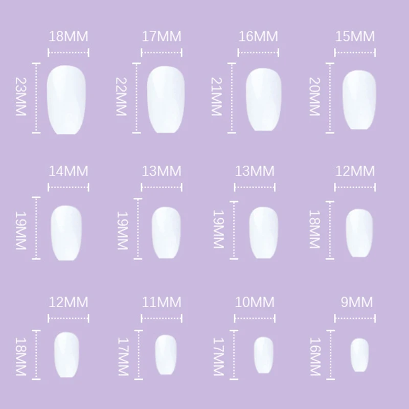 

Pink Flame Short Wearing Nail Pieces Finished Nail Art Stickers Detachable Waterproof 24 Pieces