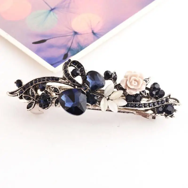 Модная женская заколка для волос с кристаллами старинные цветок из горного