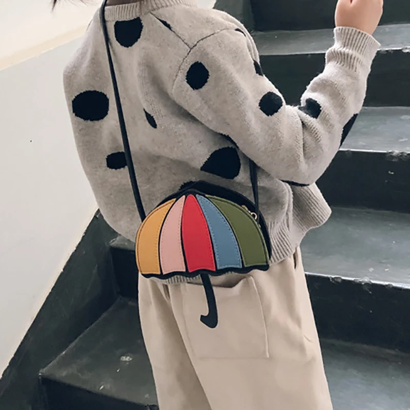 Детская милая сумка через плечо в форме зонтика модная детская мессенджер из