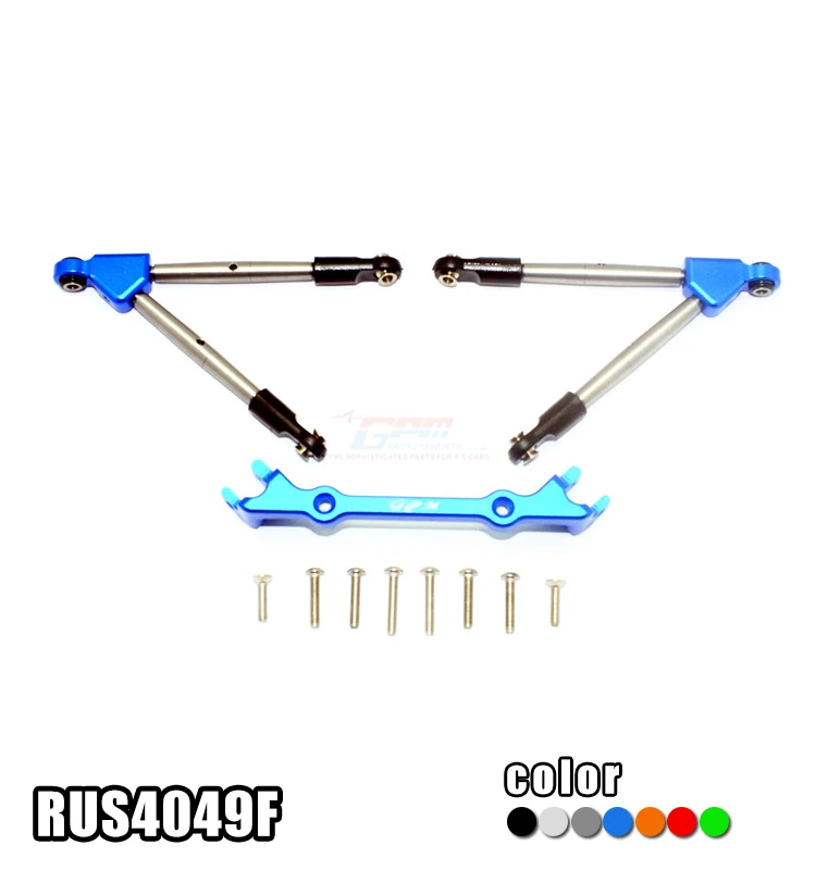 Передние и задние зубья из алюминиевого сплава GPM TRAXXAS RUSLTLER 4X4 VXL + фиксированная