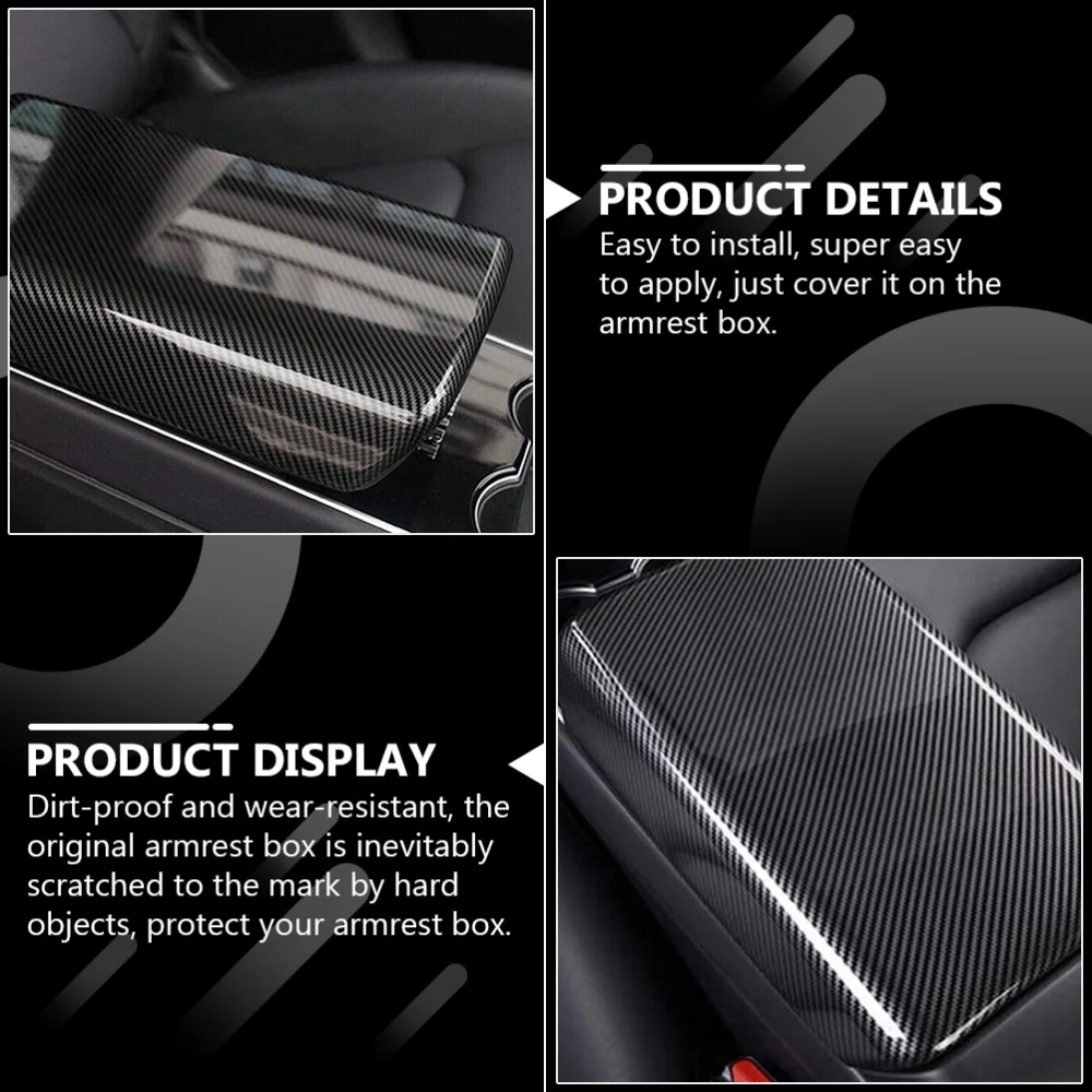 

Car Central Armrest Box Cover Chic Center Console Cover Compatible with model3
