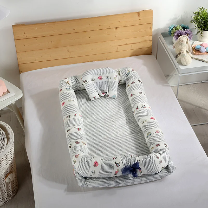 Leisure Time 2PCS Коспальная кроватка портативная детская бионическая кровать, пригодная для стирки путешествия кровать съемный хлопок Колыбель костюм для детей - Цвет: Leisure Time 2PCS