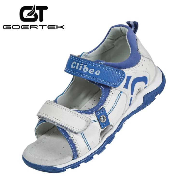 

Сандалии для мальчиков GT GOERTEK, детские кожаные Сандалии натуральная Летняя обувь с двумя застежками-липучками и открытым носком, разноцветн...