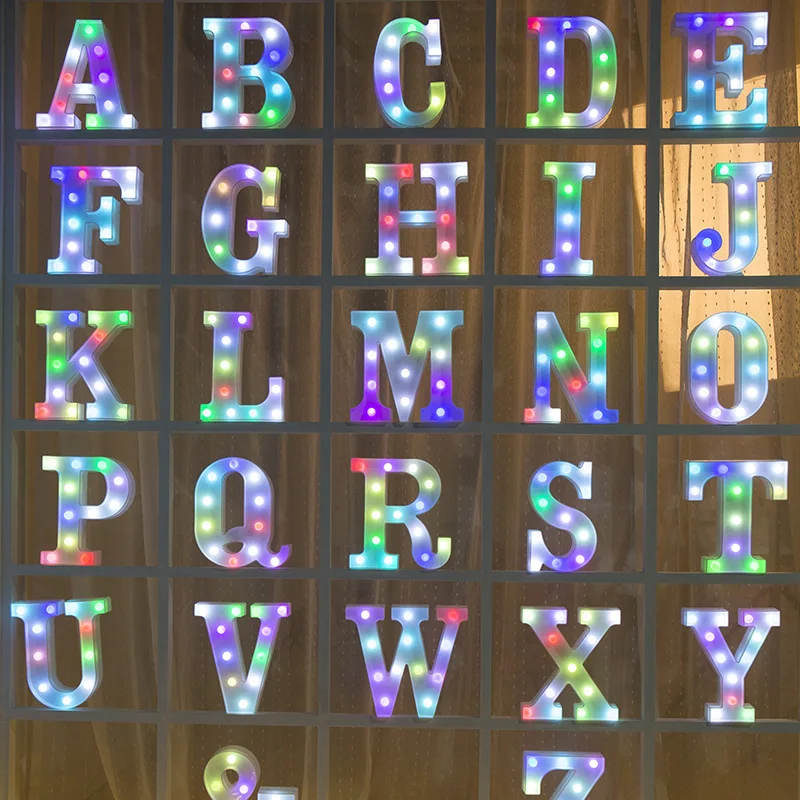 

22CM LED Light 26 Letter Light Seven-color English Light Christmas Marriage Proposal Valentine's Day Romantic Decoration Light