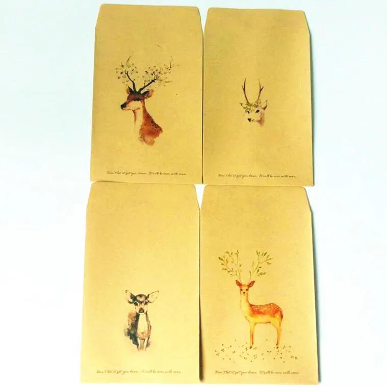 Конверты из крафт бумаги Kawaii Forest Deer series 10 шт./лот Прекрасный Подарочный конверт