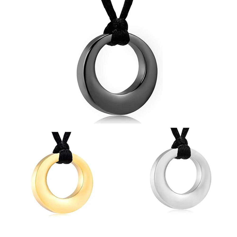

Stainless Steel Cremation Urn Necklace for Ashes Circle of Life Eternity Memorial Pendant for Women Adjustable Rope Chain