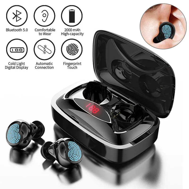 

Earphones Touch Control Mini In ear Wireless Headset HiFi Noise Cancelling Stereo Earbuds with Mic Universal