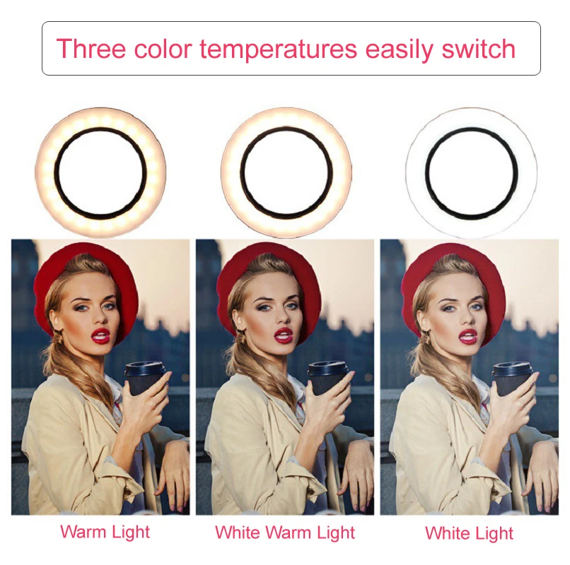 Dimmable камера фотостудия телефон видео светодиодный кольцевой светильник для