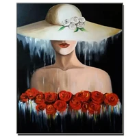 abstract doodle woman with hat diy diamond painting picture rhinestones embroidery diamond mosaic 5d cross stitch home decor