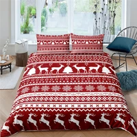 luxury 3d christmas elk print kids teen bedding sets comfortable bohemia duvet cover pillowcase home textile queen and king size