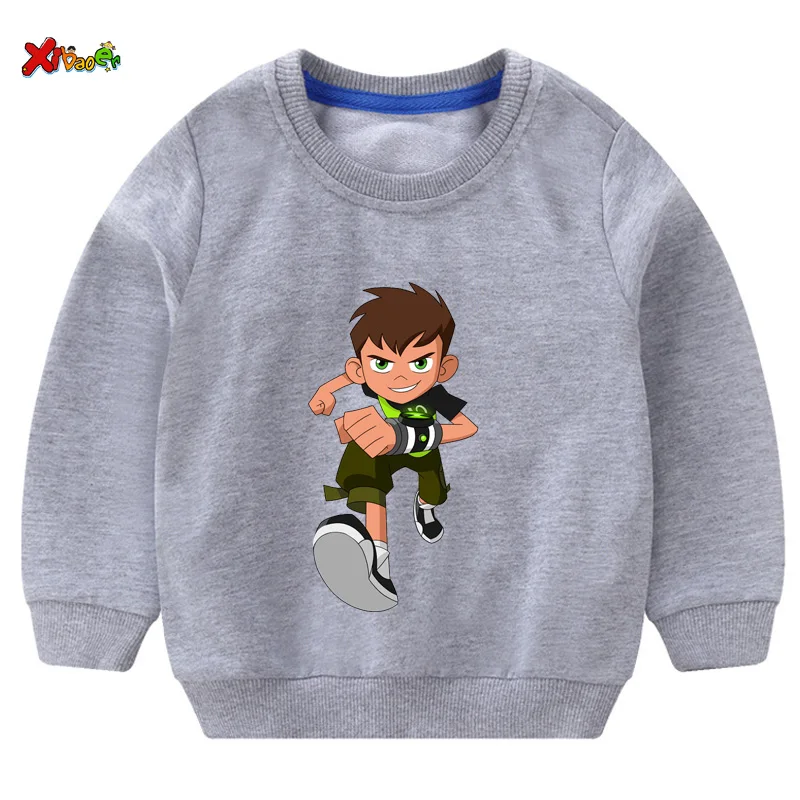 Г. Осенние детские толстовки для мальчиков Ben10/брендовые Детские толстовки с капюшоном детская футболка одежда с длинными рукавами с героями мультфильмов для мальчиков от 2 до 7 лет - Цвет: sweatshirt gray