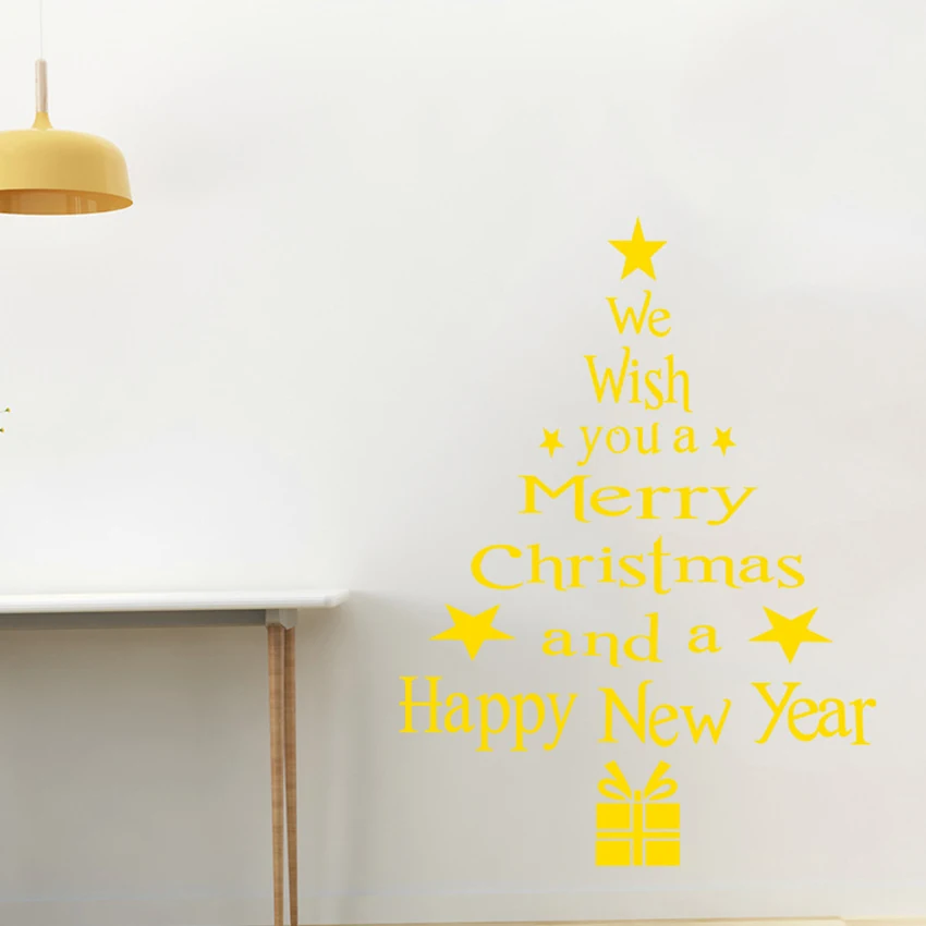 ПВХ стены Стикеры Наклейка Цитата мы желаем вам счастливого Рождества и Новый
