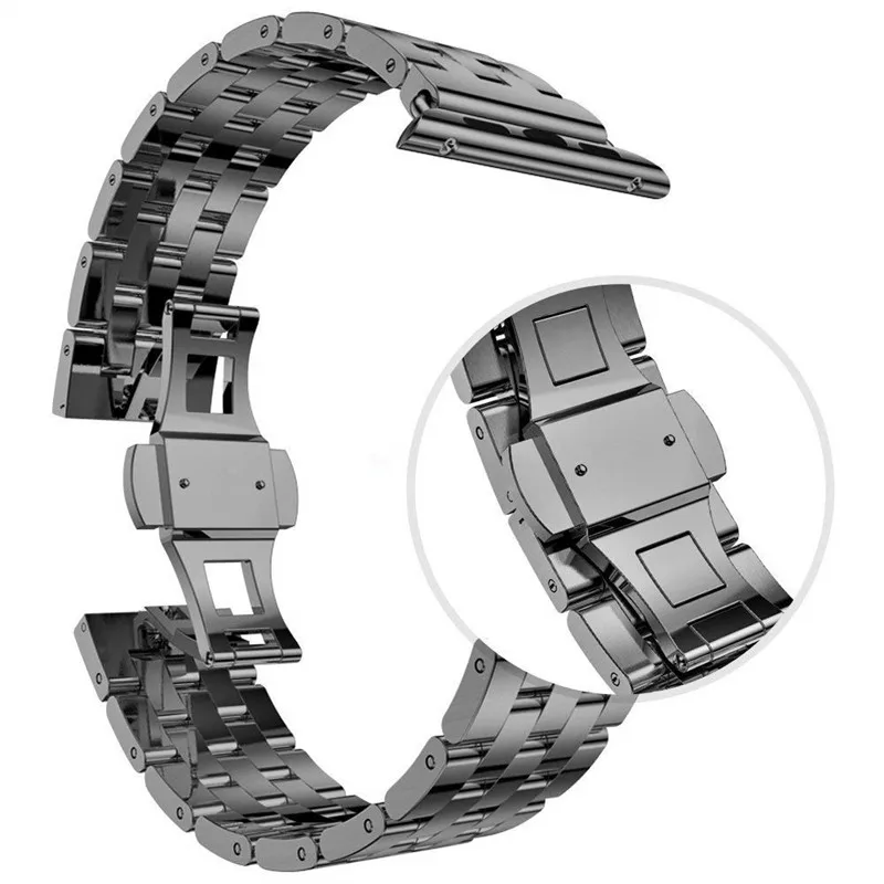Ремешок из нержавеющей стали для Apple Watch Series 4 5 44 мм 40 мужской звеньевой браслет