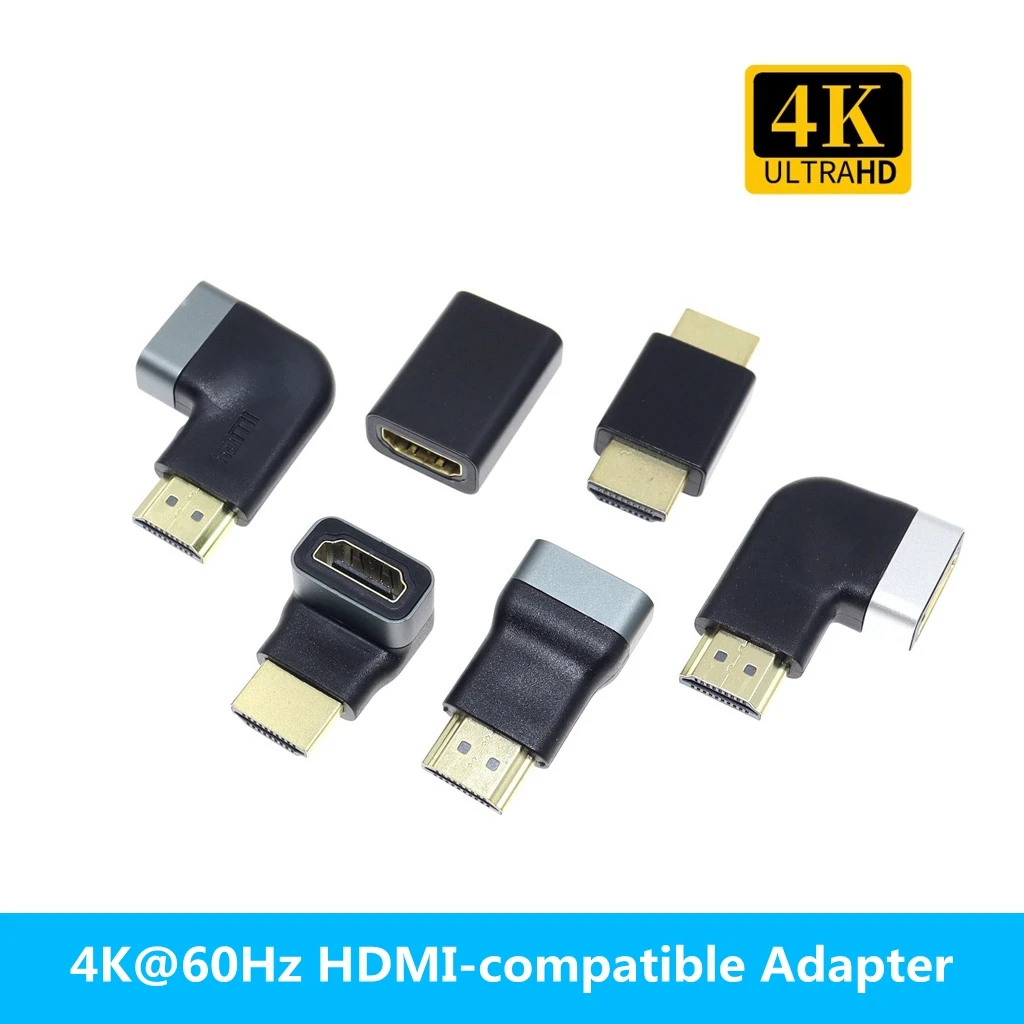 

HDMI штекер-гнездо, 4K HD удлинитель для ноутбук с HDTV ТВ-приставки, 4K @ 60 Гц, совместимый с HDMI-адаптером, разъем 90 270 градусов