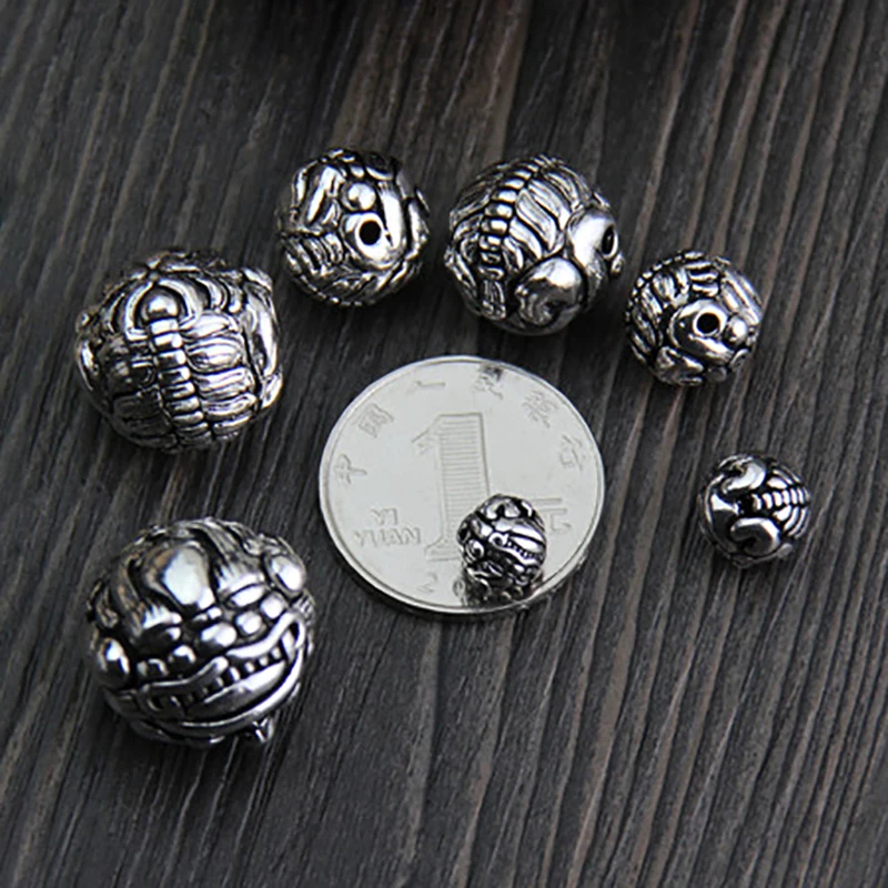 

925 Sterling Silver Color DIY Thai Jewelry Accessories Lucky Brave Troops Beads For Making Bracelet Metal Fittings