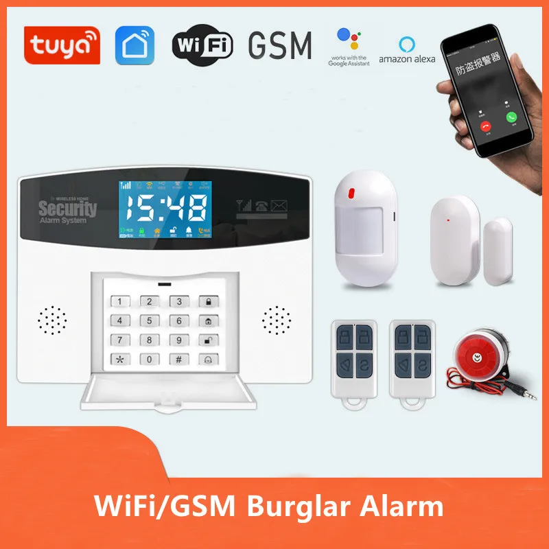 

Комплект беспроводной охранной сигнализации Tuya, Wi-Fi/GSM, 433 МГц