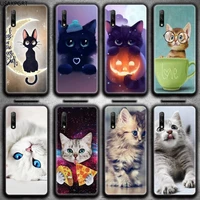 cat cute kitten phone case for huawei honor 30 20 10 9 8 8x 8c v30 lite view 7a pro