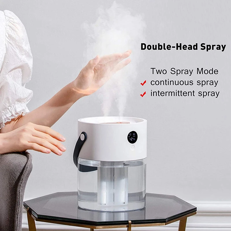 

2L Cool Mist Desktop Air Humidifier with Night Light Double-Head Spray
