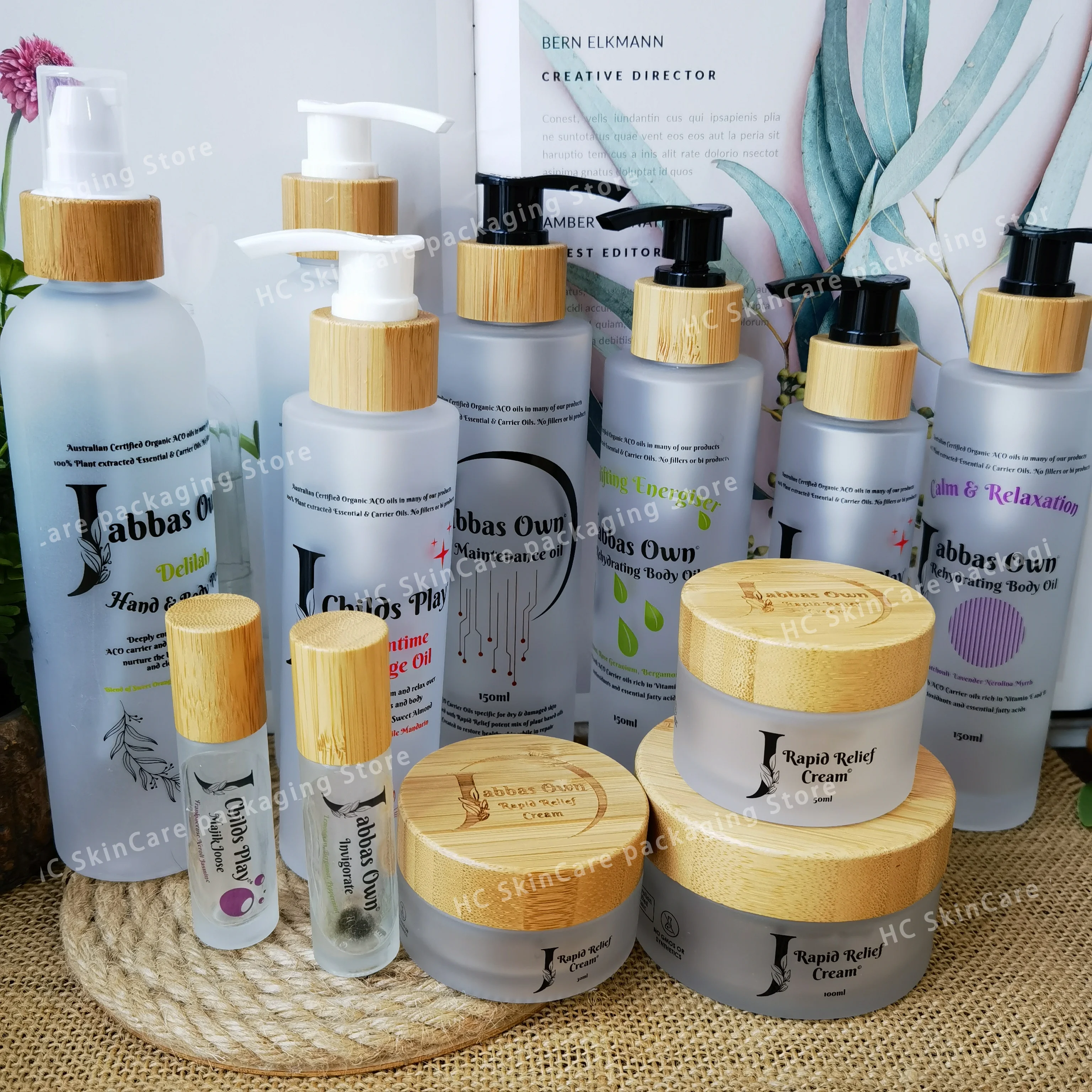 Оптовая продажа пустая прозрачная матовая Косметическая фотобанка деревянная