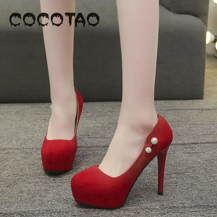 Новинка весенние пикантные замшевые туфли на высоком каблуке легкие