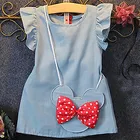 Платье для малышей Лидер продаж 2019 г., Летнее Детское платье в ковбойском стиле с цветочным рисунком Минни платье в полоску с рисунком для девочек