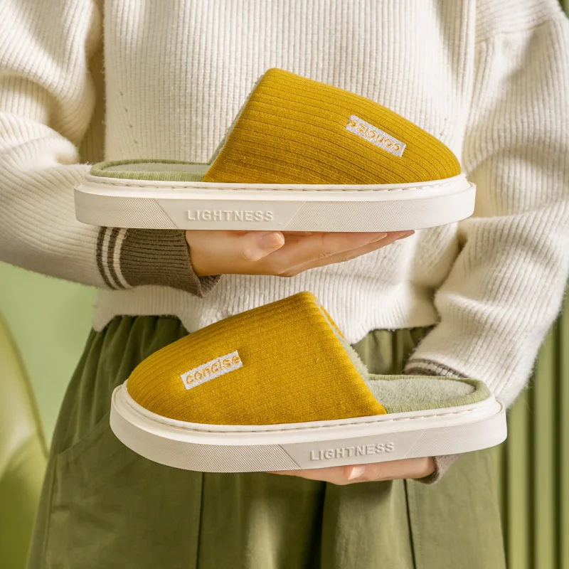 

High Guality Winter Fur Slippers Women Indoor Plush Soft Warm Home Cotton Shoes Non-slip Floor Slipper Bedroom Thick Sole Slides