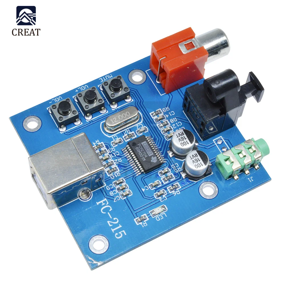 5V PCM2704 USB DAC to S/PDIF Sound Card Decoder Board Module Output F/PC 2 Channel Analog interface | Электронные компоненты и