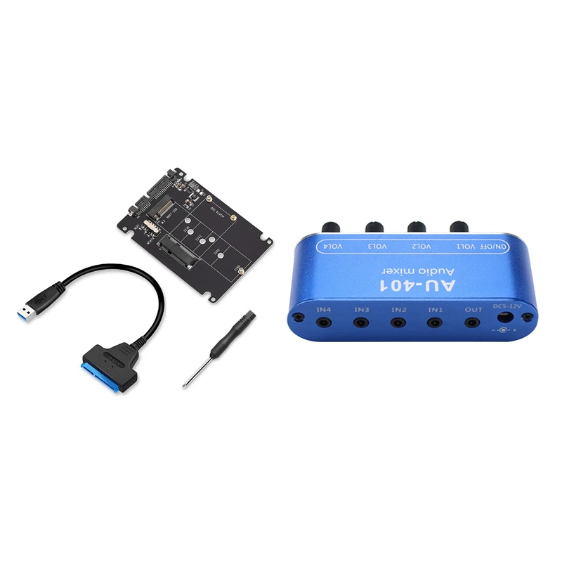 Стерео микшер (4 входа 1 выход) отдельно управляемая плата и адаптер USB 3 0 на 2 5 SATA