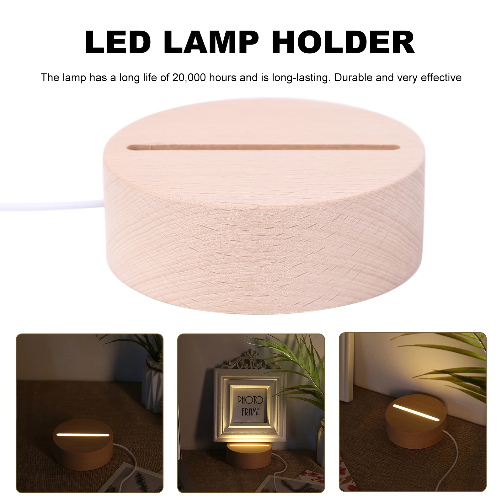 

Round Display Pedestal LED Lights Display Base Home Room Decor Orgonite Pyramid Healing Crystals Energy Tower Wooden Base Stand