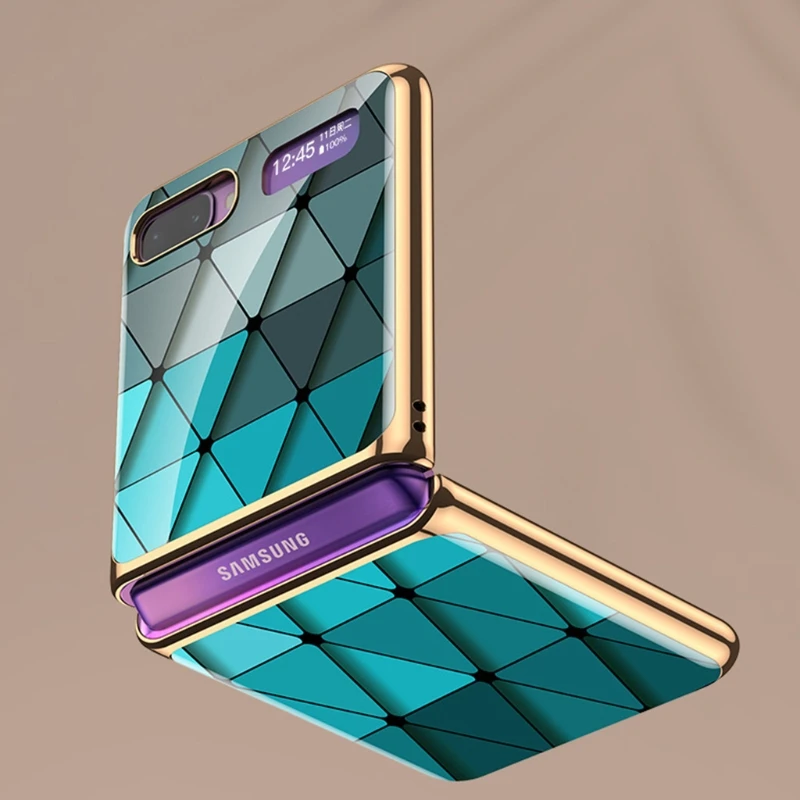 

All-inclusive Electroplating PC Stained Glass Classic Case Mobile Phone Case for Samsung Galaxy Z Flip