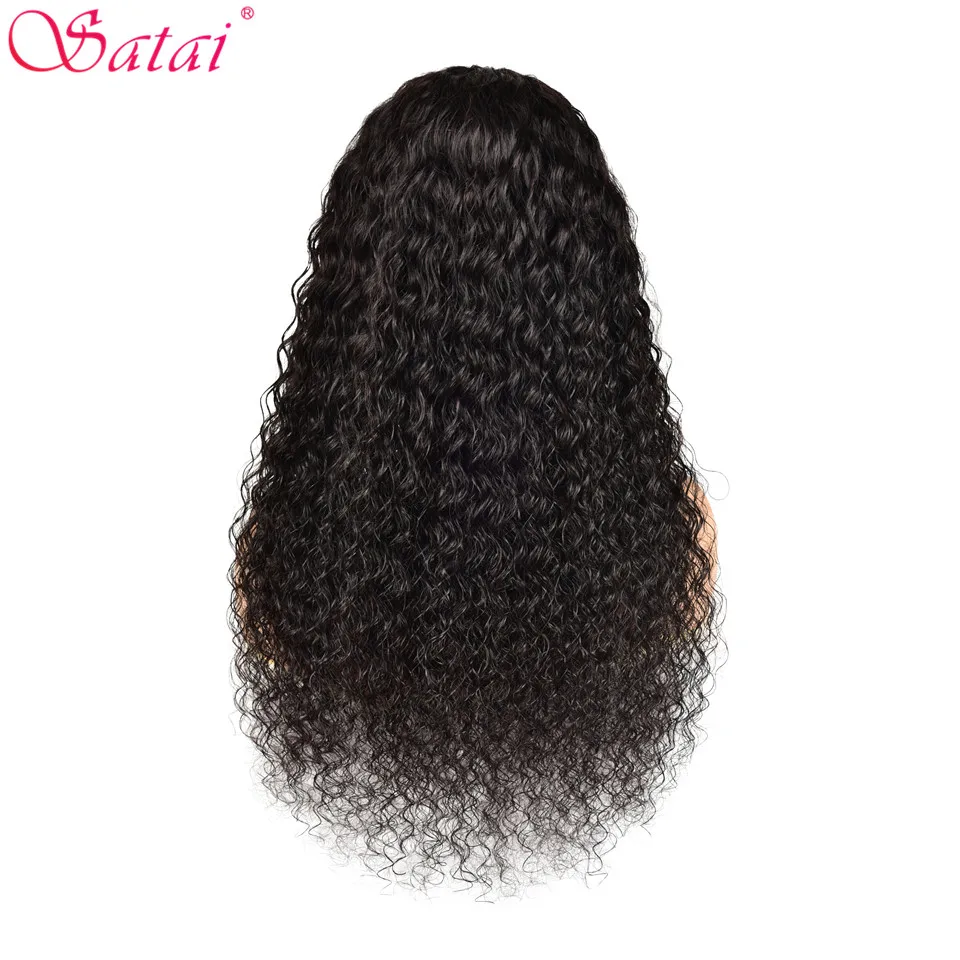Satai бразильские волосы глубокая волна 3 пучка с фронтальной бразильскими