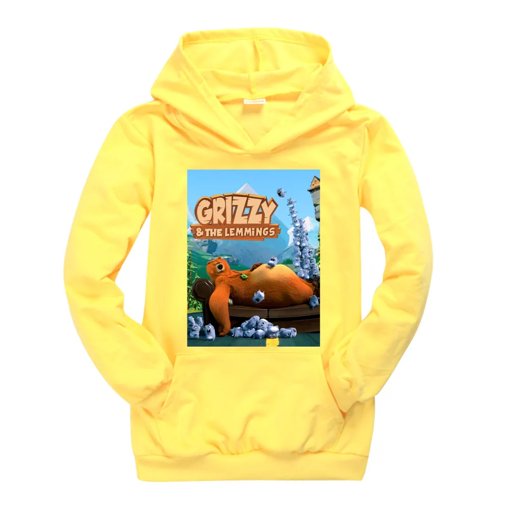 

Teen Girls Clothing Thin Hooded for Boys Cotton Grizzy Lemmings Baby Sweatshirt Clothes for Teens Fall Kids Hooded T Shirt Style