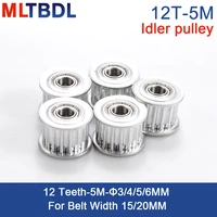 12 teeth 5m idler pulley tensioner wheel bore 3456mm with bearing guide 5m synchronous pulley htd5m 12teeth 12t