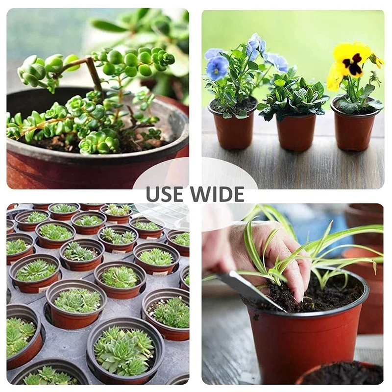 

100 Pieces of Plant Nursery Flower Pots, 4 Inch Plastic Flower Pots, Vegetable Cuttings with 100 Plant Labels