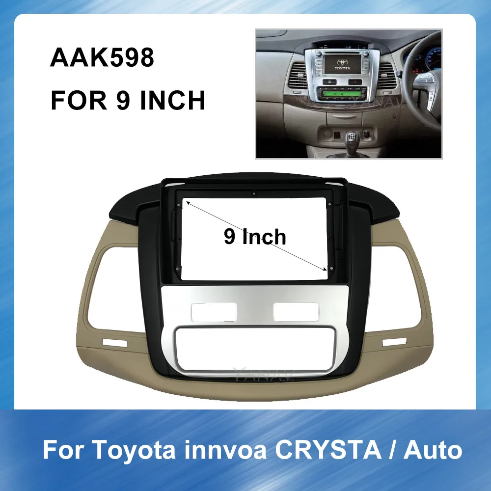

9 Inch Car Radio Audio Frame Dash Panel for-Toyota innvoa CRYSTA-auto 2014 Car Stereo Receiver Panel Adaptor Refitting Kit frame