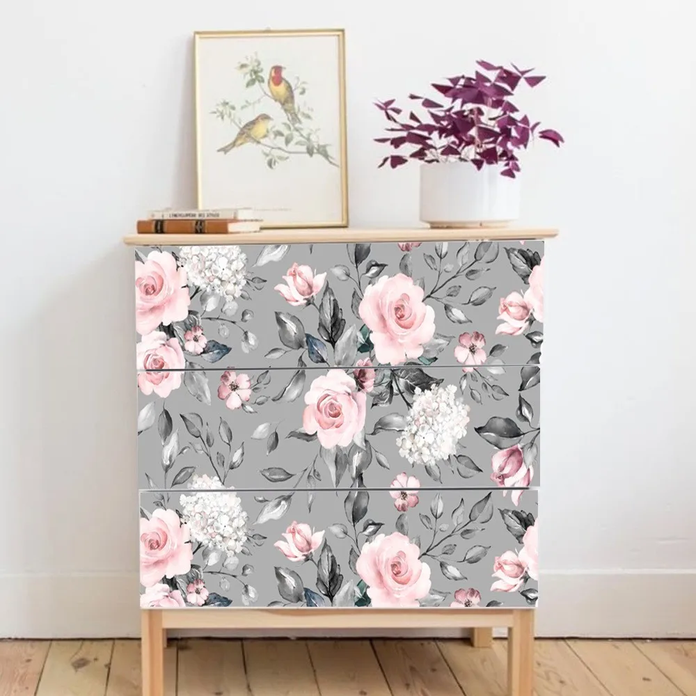 Водонепроницаемый скандинавский простой ПВХ стикер самоклеющийся розовый шкаф