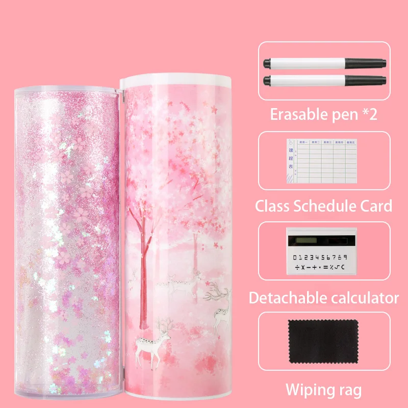 Чехол для карандашей с зыбучим песком Цилиндрическая Коробка канцелярских