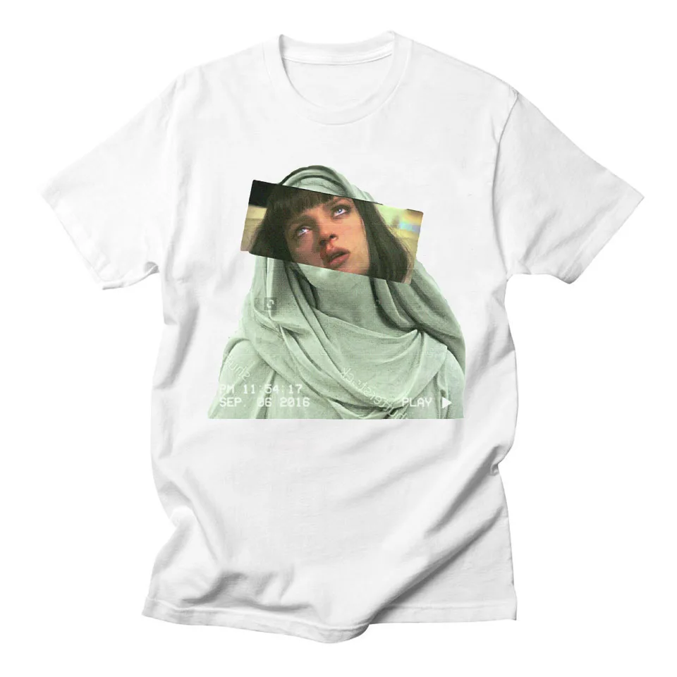 Pulp Fiction Tshirt 2019 New Women's Summer Quentin Tarantino T-shirt Hip Hop Printed Harajuku Shirts Women Korean Clothes Tops | Женская