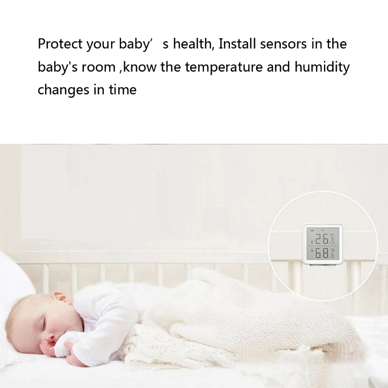 

WIFI Temperature And Humidity Sensor With LCD Screen Display Home Temperature Heat Detector Smart Life