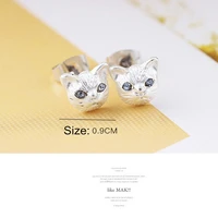 fashion cute golden cat stud earrings for women jewelry