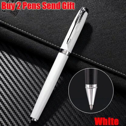 White Roller Pen Классический дизайн, сонет, авторучка, офисная, офисная, роскошная, бизнес, Подарочная, металлическая ручка, 521, купить, 2 ручки, отправить подарок - Цвет: White Roller Pen