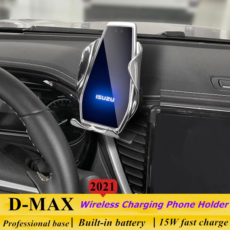 

For 2021 Isuzu D-Max Car Phone Holder Air Vent Wireless Charger 360 Rotating Navigation Bracket GPS Support