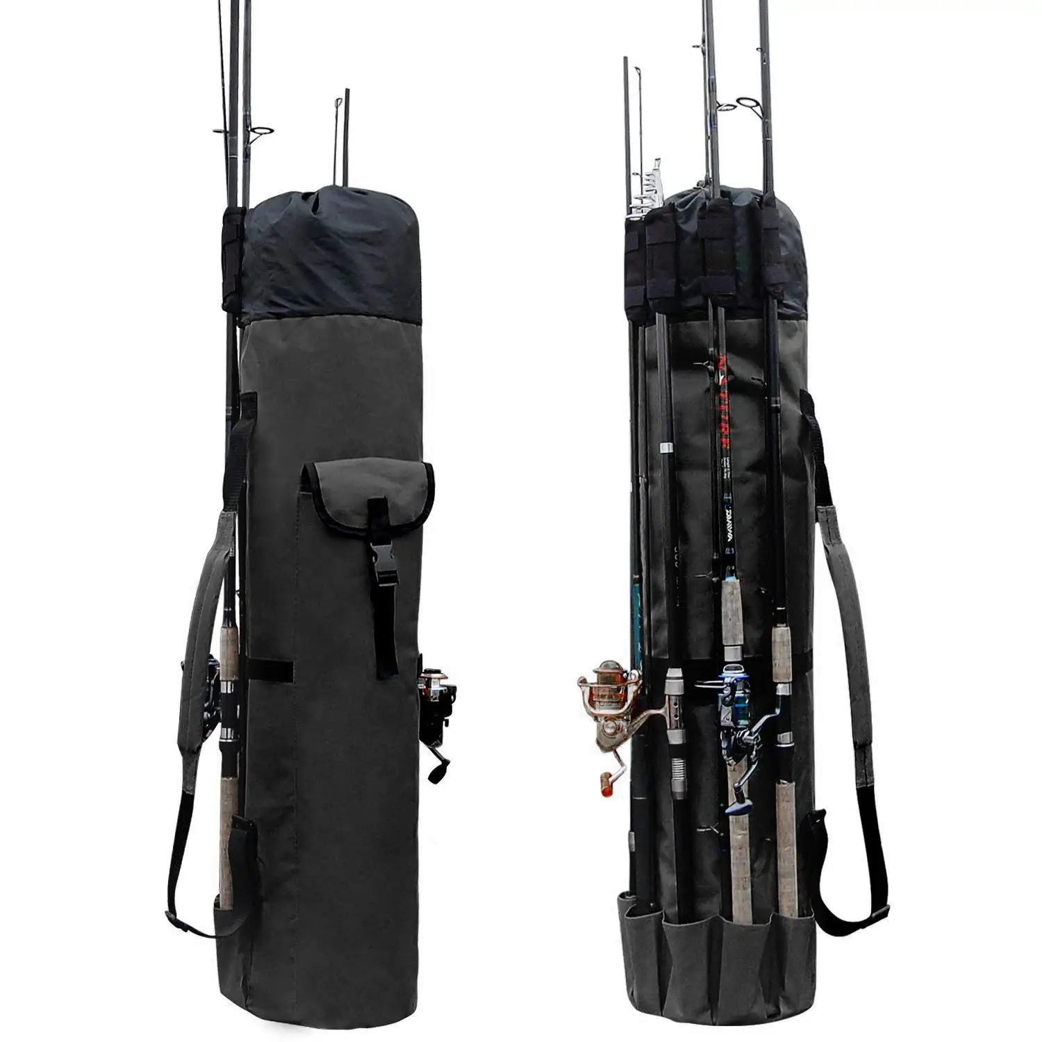 

Multi-functional durable canvas fishing rod bag outdoor large capacity fishing gear bag