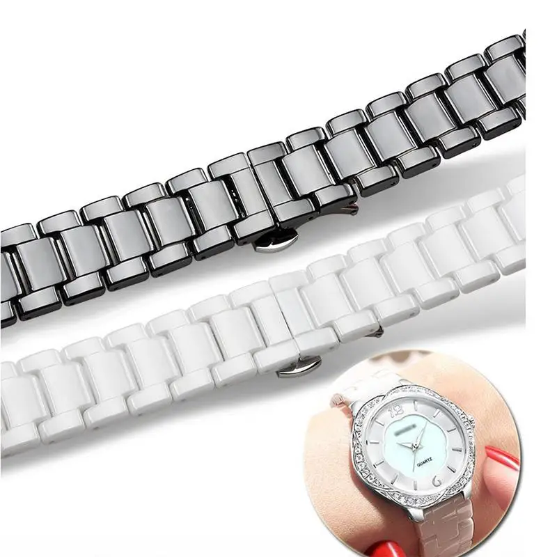 

Ceramic Watch band ceramic wristband black white bracelet high quality Watchbands