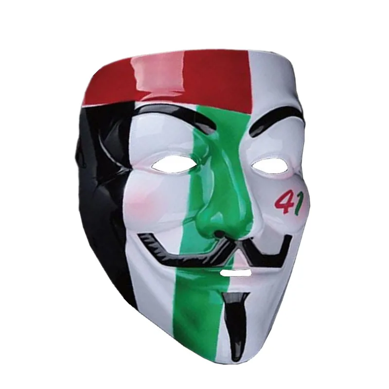

2021 New V for Vendetta Mask Camouflage Cosplay Mask Anonymous Movie Guy Fawkes Halloween Masquerade Party Smile Mask Joker Mask