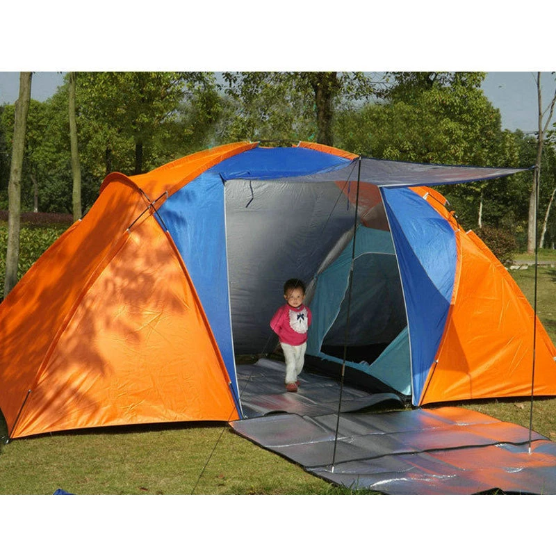 

Large outdoor tent suitable for 5-8 people double-layer waterproof two-room one-living family self-driving tent